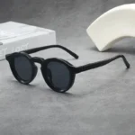 Occhiali da sole rotondi retrò unisex con piccola montatura - immagine 3