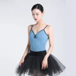 Body da balletto per ragazze in nylon con fiocco - immagine 4