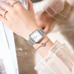 Orologio da donna elegante in acciaio con quadrante quadrato - immagine 6