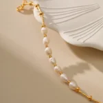 Bracciale donna con perle d’acqua dolce e catena oro - immagine 6