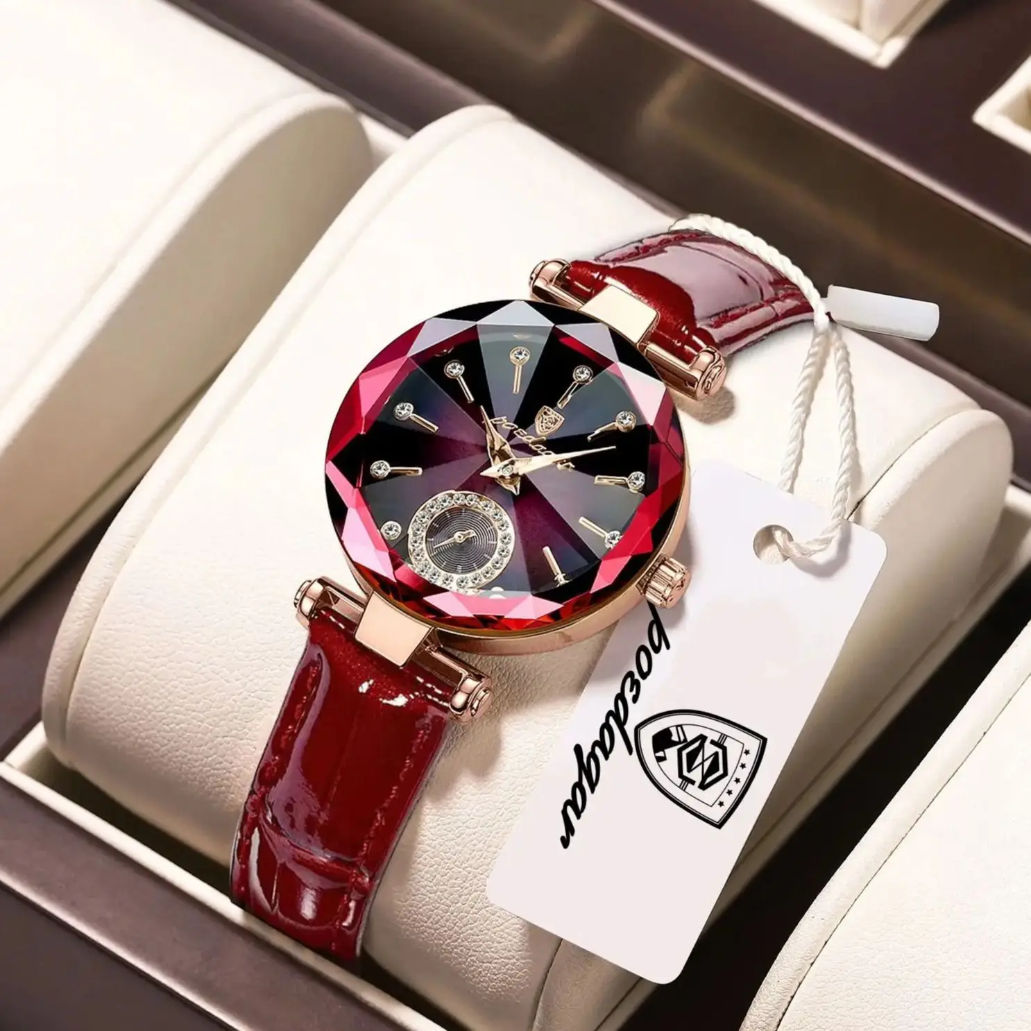 kf-Sa204423ffd3047a589e6308ecbcf6196r Orologio donna al quarzo impermeabile con cinturino in pelle - immagine 1
