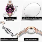 Orologio donna acciaio elegante impermeabile al quarzo - immagine 4