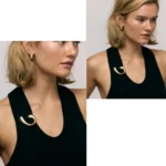 Spilla a goccia placcata oro in acciaio inox lucido - immagine 6