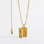 Collana medaglione luna apribile in acciaio inox - immagine 2