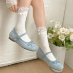 Scarpe Mary Jane con rialzo interno e fiocco a farfalla - immagine 4