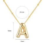 Collana donna lettera palloncino 3D in acciaio inox - immagine 6