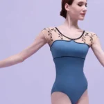 Body da balletto donna ricamato elegante a maniche corte - immagine 3