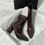 Stivaletti donna tacco spesso punta a punta vintage - immagine 2