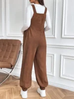 Salopette premaman in velluto a coste con vita regolabile - immagine 3