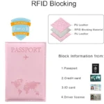Custodia passaporto in pelle PU con mappa del mondo - immagine 5