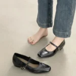 Scarpe Mary Jane donna con tacco spesso e punta quadrata - immagine 2