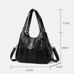 Borsa a tracolla donna grande capacità in pelle morbida - immagine 5