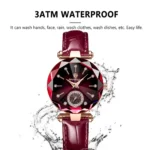 Orologio donna al quarzo impermeabile con cinturino in pelle - immagine 3