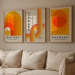 Poster astratto Bauhaus arancione e blu su tela - immagine 4