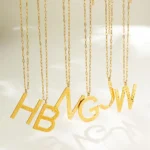 Collana iniziale oro vintage martellata per donna - immagine 2