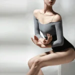 Body da balletto donna con spalle scoperte e rete