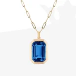 Collana girocollo donna con ciondolo quadrato in cristallo - immagine 4