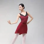 Body da balletto donna con scollo a V e inserti in pizzo - immagine 3