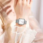 Orologio da donna elegante in acciaio con quadrante quadrato - immagine 5