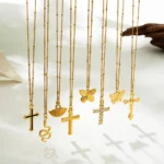 Collana donna oro con ciondolo serpente e farfalla - immagine 2