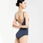 Body da ginnastica e danza donna in lycra con spalline - immagine 3