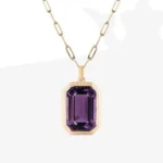 Collana girocollo donna con ciondolo quadrato in cristallo - immagine 3