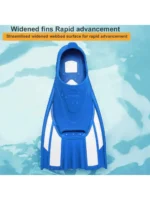Pinne corte in silicone con scarpetta chiusa per nuoto e snorkeling - immagine 3