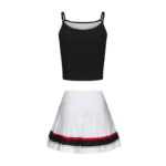 Costume cheerleader bambina 5-14 anni con pompon e gonna - immagine 2