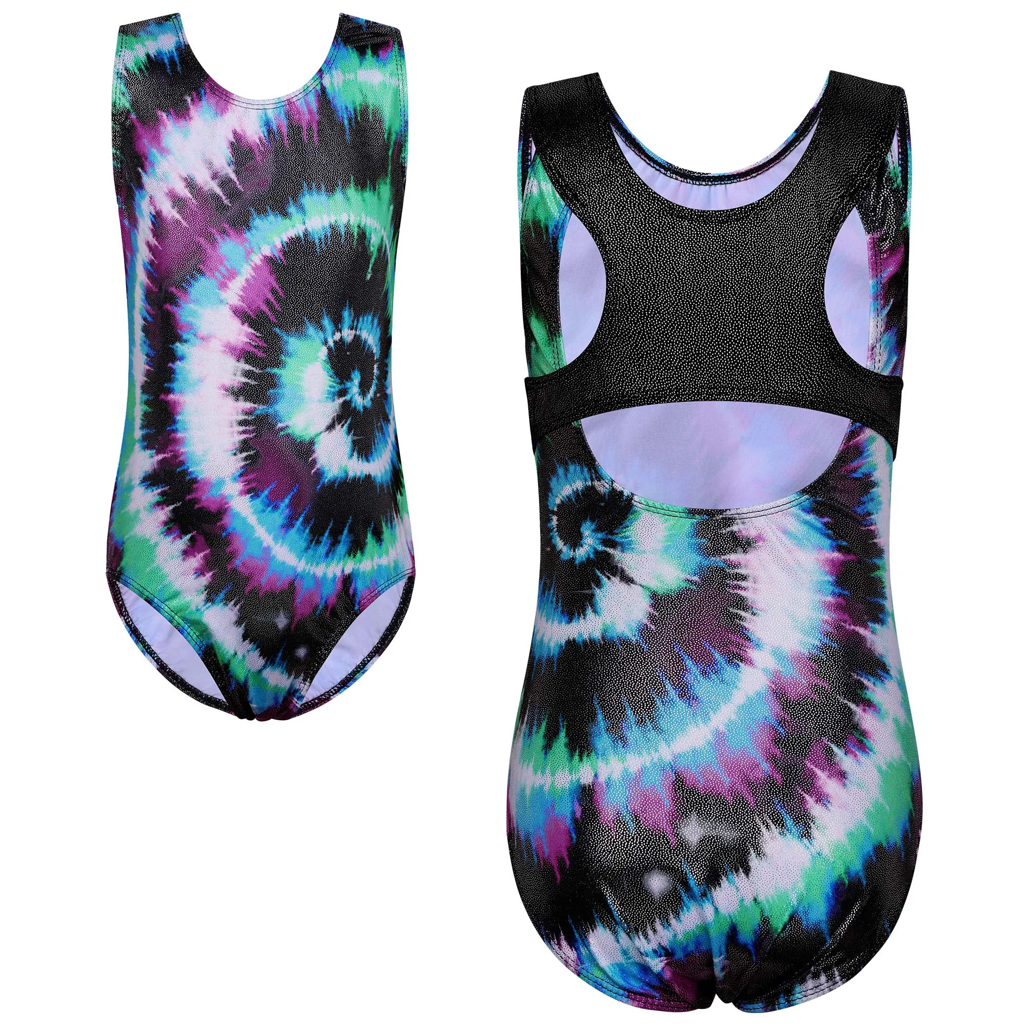 kf-Sb1d8b368151d4846a5d79eea3fd52edcU Body da ginnastica bambina tie-dye senza maniche - immagine 1