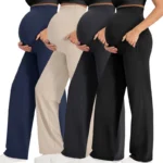 Pantaloni premaman donna a gamba larga vita alta