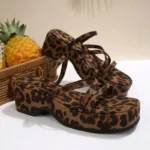 Sandali gladiator estivi da donna con suola spessa - immagine 6