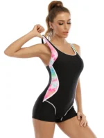 Costume intero sportivo donna plus size patchwork - immagine 2