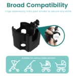 Portabicchieri universale per passeggino e bici con porta telefono - immagine 5
