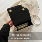 Borsa a tracolla piccola donna in pelle PU effetto plaid - immagine 5