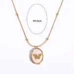 Collana vintage con ciondolo farfalla e medaglione apribile - immagine 6