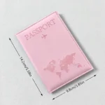 Custodia passaporto in pelle PU con mappa del mondo - immagine 3