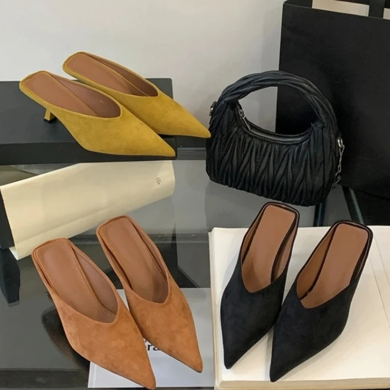 kf-Sb8318a16fd264c8f95c4363a6989a8158 Ciabatte eleganti da donna con tacco medio sottile - immagine 1