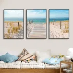 Quadri moderni mare su tela, set 3 pezzi per soggiorno - immagine 3