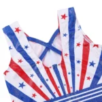 Body ginnastica bambina senza maniche con stelle e righe - immagine 5