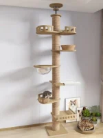 Casa sull’albero per gatti regolabile dal pavimento al soffitto - immagine 4