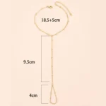 Bracciale anello donna con catena sottile color oro - immagine 3