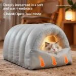 Letto invernale semichiuso per gatti con fondo antiscivolo - immagine 6