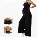 Tuta premaman ampia con spalline regolabili - immagine 4