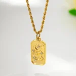 Collana catena in acciaio con ciondolo tarocchi e luna