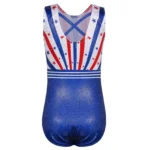 Body ginnastica bambina senza maniche con stelle e righe - immagine 3
