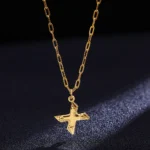 Collana iniziale donna in acciaio dorato con lettera - immagine 6