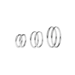 Set 3 paia orecchini a cerchio in acciaio inox oro e argento