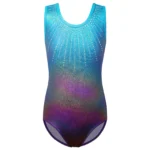 Body da ginnastica bambina sfumato senza maniche