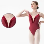 Body danza velluto con spalline regolabili donna/ragazza - immagine 3