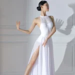 Body bianco da balletto donna con rete e scollo all’americana - immagine 6